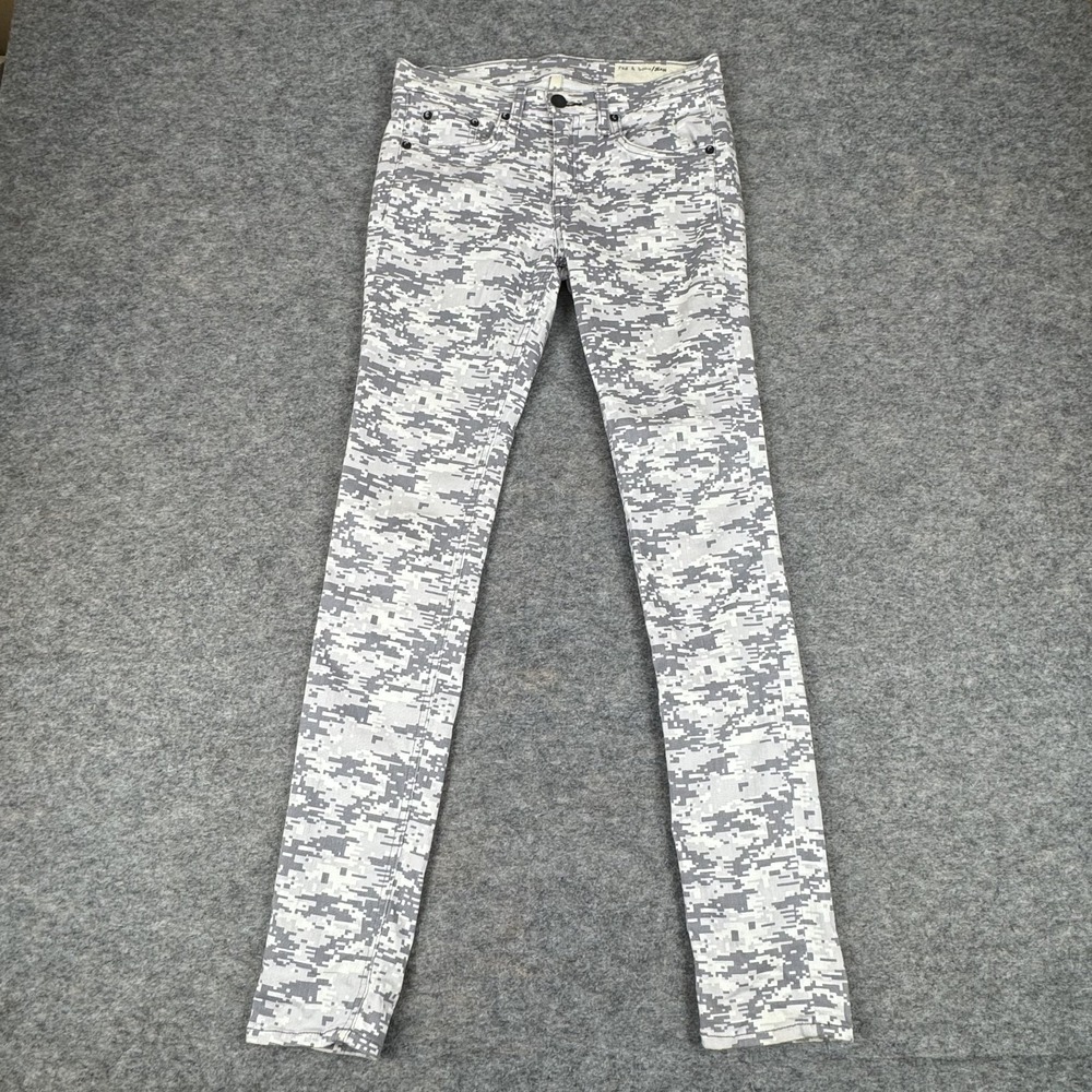 Rag & Bone Skinny Jeans 30" Digital Camo Gray Womens 27